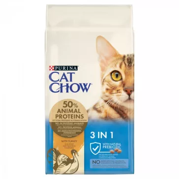 CAT CHOW FELINE 3in1 pulyka cicatáp 15kg