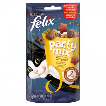   Felix Party Mix Original kiegészítő állateledel macskáknak csirke, máj és pulyka ízesítéssel 60 g