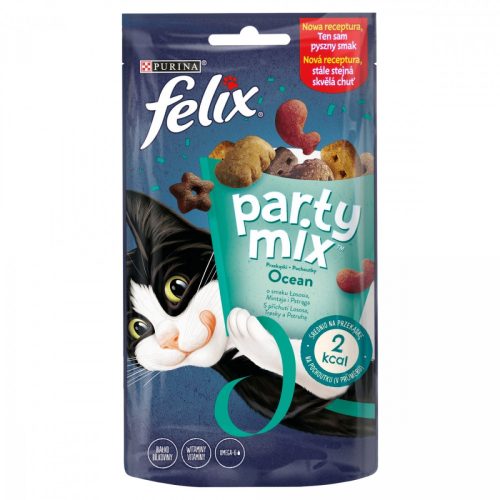 Felix Party Mix Ocean kiegészítő állateledel macskáknak lazac, tőkehal és pisztráng ízesítéssel 60 g