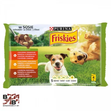   Friskies teljes értékű állateledel felnőtt kutyák számára szószban 4 x 100 g (400 g)