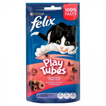   Felix Play Tubes macska jutalomfalat pulyka és sonka ízesítéssel 50 g