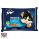 Felix Fantastic Lazaccal/Lepényhallal aszpikban nedves macskaeledel 4 x 85 g (340 g)