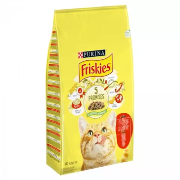   Friskies száraz macskaeledel marhával, csirkével és zöldségekkel 10 kg