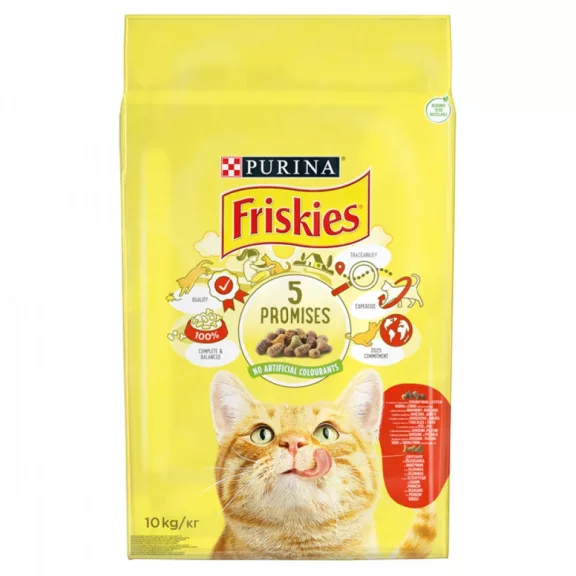 Friskies száraz macskaeledel marhával, csirkével és zöldségekkel 10 kg