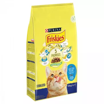   Friskies Steril száraz macskaeledel lazaccal és zöldségekkel 10 kg