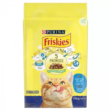   Friskies Steril száraz macskaeledel lazaccal és zöldségekkel 10 kg