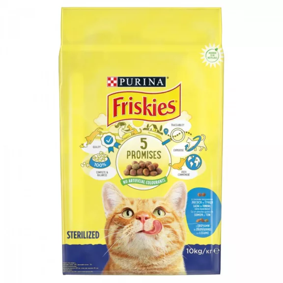 Friskies Steril száraz macskaeledel lazaccal és zöldségekkel 10 kg