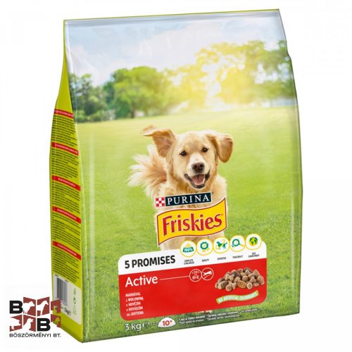Friskies Active száraz kutyaeledel marhával 3 kg