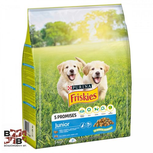 Friskies Junior száraz kutyaeledel csirkével, zöldségekkel és tejjel 3 kg