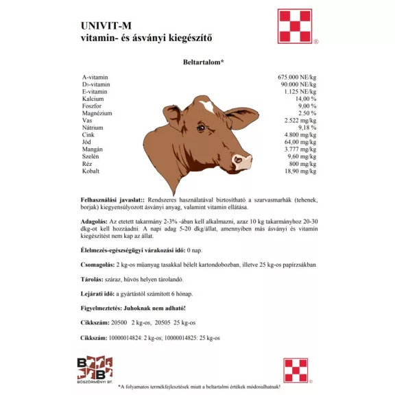 UNIVIT-M vitamin- és ásványi kiegészítő 2kg