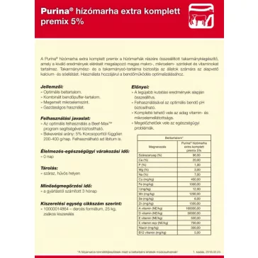 A Purina hízómarha extra komplett premix 5% 25 kg