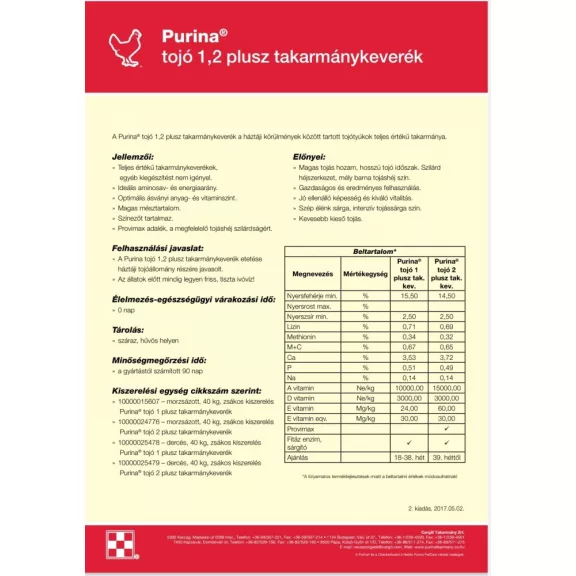 Purina tojó 1 plusz takarmánykeverék