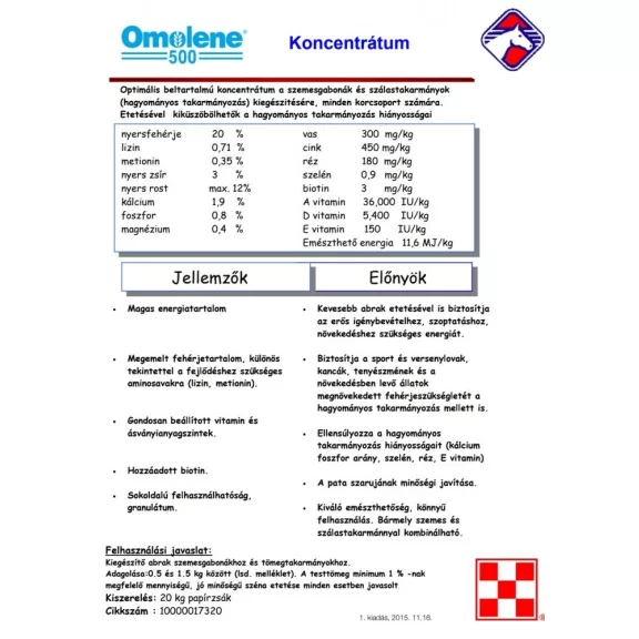 Purina Omolene 500 koncentrátum 25kg