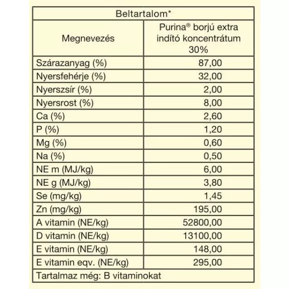 Purina borjú extra indító koncentrátum 30% 30kg