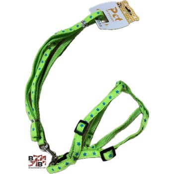 Póráz hámmal kistestű kutyák részére 120 cm zöld