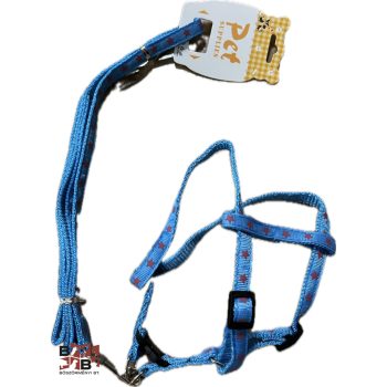 Póráz hámmal kistestű kutyák részére 120 cm kék