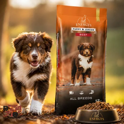Energys Puppy & Junior All Breeds Beef 12 kg-os marhában gazdag prémium minőségű kutyatáp
 