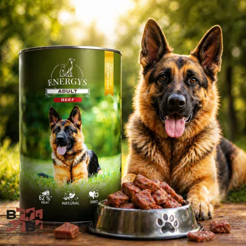 Energys Adult Dog Can Beef prémium minőségű kutya konzerv 1,24 kg 62% darabolt hússal 