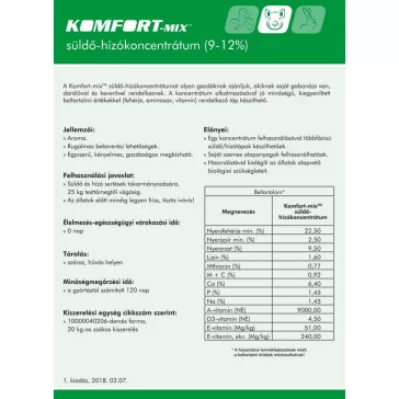 Komfort-mix süldő-hízó koncentrátum (9-12%) 20kg