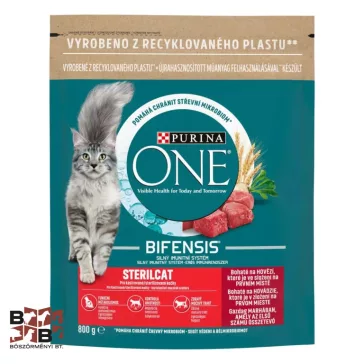   Purina One Bifensis STERILCAT cicatáp marhában gazdag 800 g