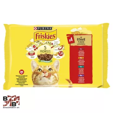   Friskies Macskaeledel 4x85g Marha + Csirke + Kacsa + Bárány alutasakos
