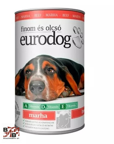 EURO DOG kutyakonzerv 1240g marhahússal