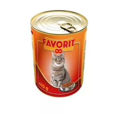 Favorit macskaeledel konzerv marhás-májas 415g