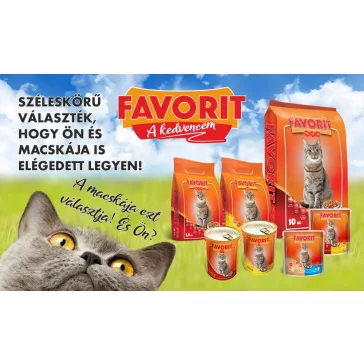 Favorit macskaeledel konzerv marhás-májas 415g