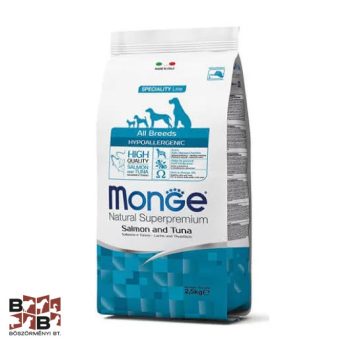   MONGE DOG All Breeds Adult hipoallergén lazac és tonhal 2,5kg
