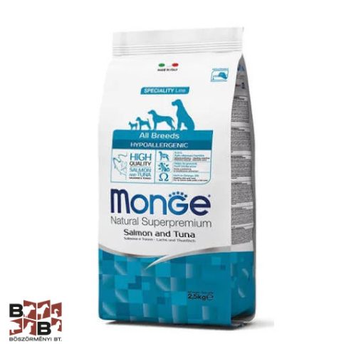 MONGE DOG All Breeds Adult hipoallergén lazac és tonhal 2,5kg