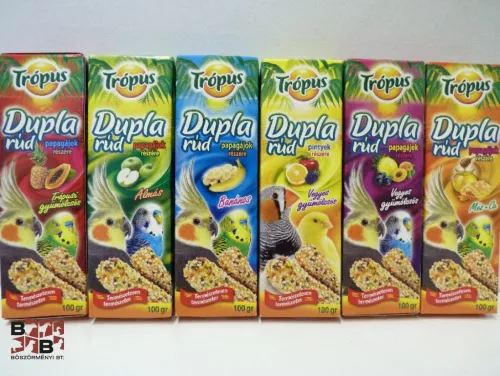 Trópus dupla rúd papagájok részére - Almás- 100 gr