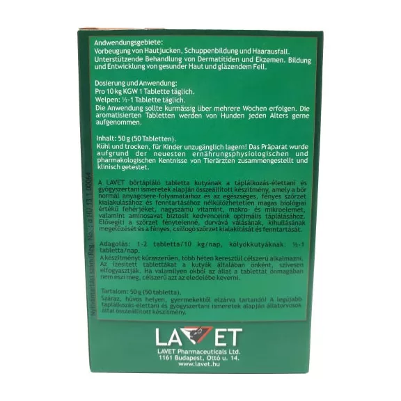 Lavet bőrtápláló tabletta kutyáknak 50db