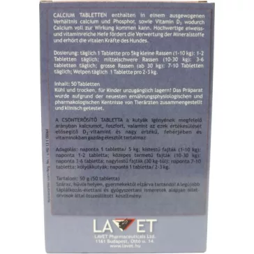 Lavet Calcium, Csonterősítő tabletta kutyáknak 50db