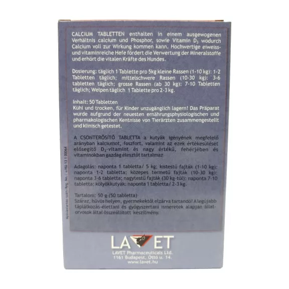 Lavet Calcium, Csonterősítő tabletta kutyáknak 50db