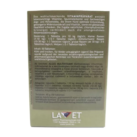 Lavet Multivitamin - Algás tabletta kutyáknak 50db