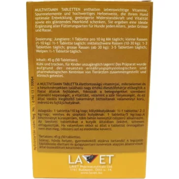 Lavet Multivitamin tabletta kutyáknak 50db
