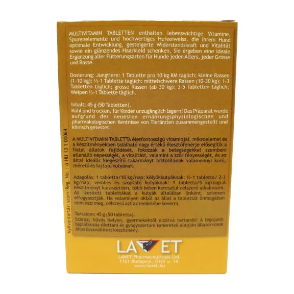 Lavet Multivitamin tabletta kutyáknak 50db