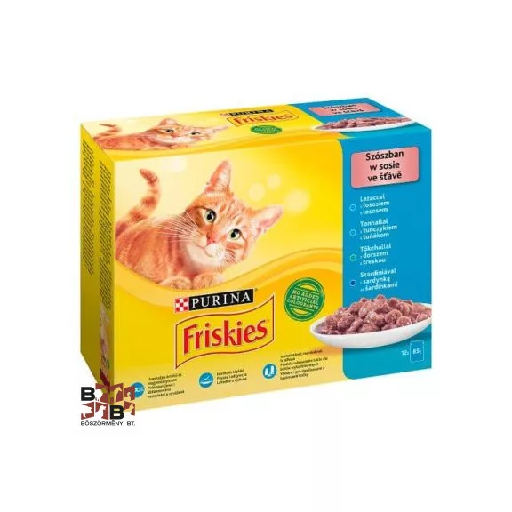 Friskies szószban lazac/tonhal/tőkehal/szardínia macskaeledel 12 x 85 g Friskies szószban lazac/tonhal/tőkehal/szardínia macskaeledel 12 x 85 g