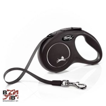 flexi New Classic szalagpóráz, XS, fekete, 3 m, max. 5 kg