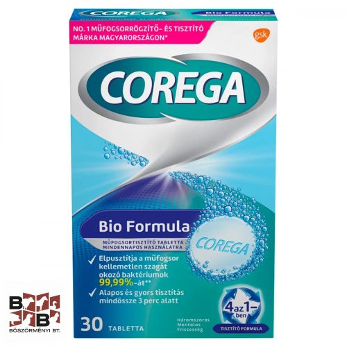 Corega Tabs Bio Formula műfogsor tisztító tabletta - 30 db