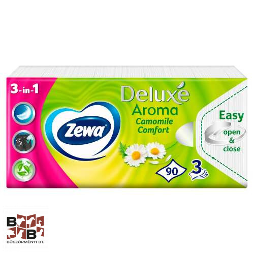 Zewa Deluxe 3 rétegű Papír zsebkendő - Camomile Comfort 90db
