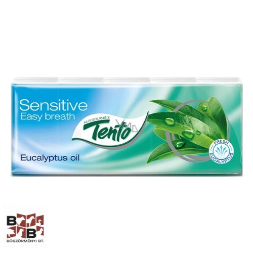 Papírzsebkendő TENTO Family 3 rétegű 10x10 db-os Eucalyptus