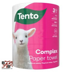Háztartási papírtörlő, tekercses, 3 rétegű, 220 lap, TENTO "Complex"