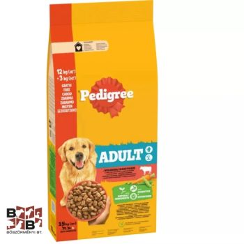 Pedigree Adult Száraz Marha-Zöldség 12+3 kg