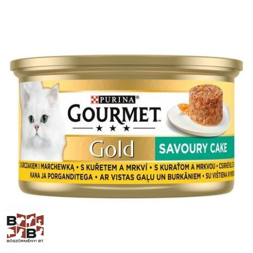 GOURMET GOLD Savoury Cake Csirkével és sárgarépával nedves macskaeledel 85g