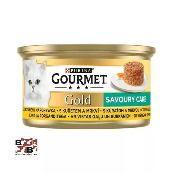 GOURMET GOLD Savoury Cake Csirkével és sárgarépával nedves macskaeledel 85g GOURMET GOLD Savoury Cake Csirkével és sárgarépával nedves macskaeledel 85g