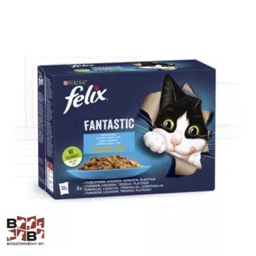   FELIX Fantastic halas válogatás aszpikban nedves eledel felnőtt macskáknak 12x85g
