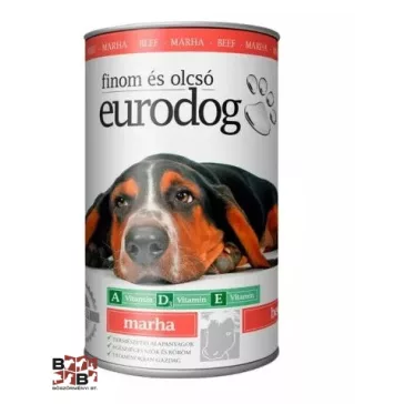 EURO DOG kutyakonzerv 1240g marhahússal