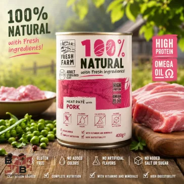 Fresh Farm Sertés macska pástétom 400g 