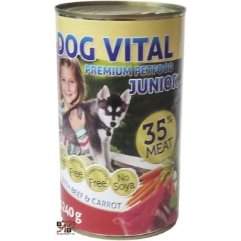 Dog Vital Junior konzerv Beef&carrot 1240gr
